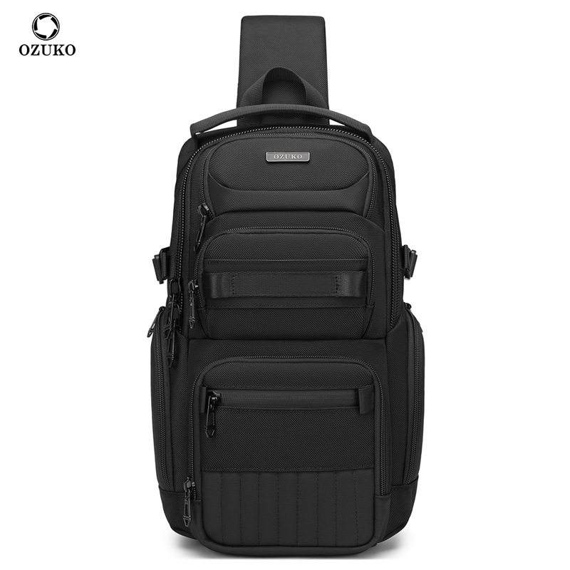 Phone Accessories Business - OZUKONew ビジネス通勤メンズクロスボディバッグ防水多機能ファッションブランドチェストアウトドアスポーツカジュアルショルダーバッグ
