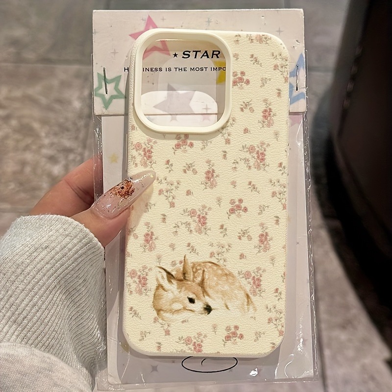 Phone Accessories To Sell - 可愛い鹿柄と花柄がいっぱいのライチ風スマホケース iPhone 17 16 15 14