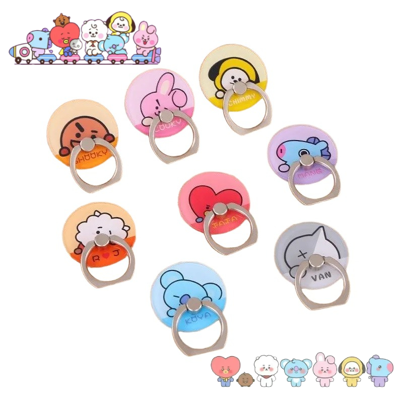 Phone Accessories Supplier - BT21漫画のかわいい強力粘着式スマホホルダー カワイイ 男女兼用 カップルお揃いスマホリング アニメグッズ サポートギフト