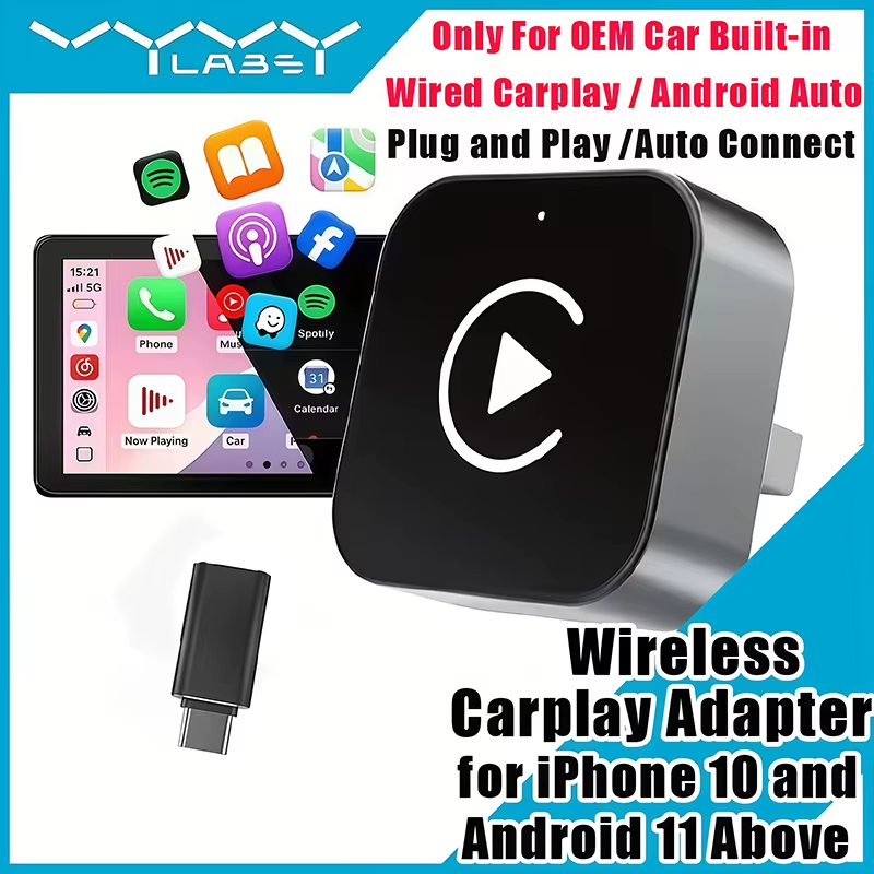 Phone Accessories Business - 2-in-1 ワイヤレスCarPlayアダプター プラグアンドプレイ iPhone 10 以降、Android