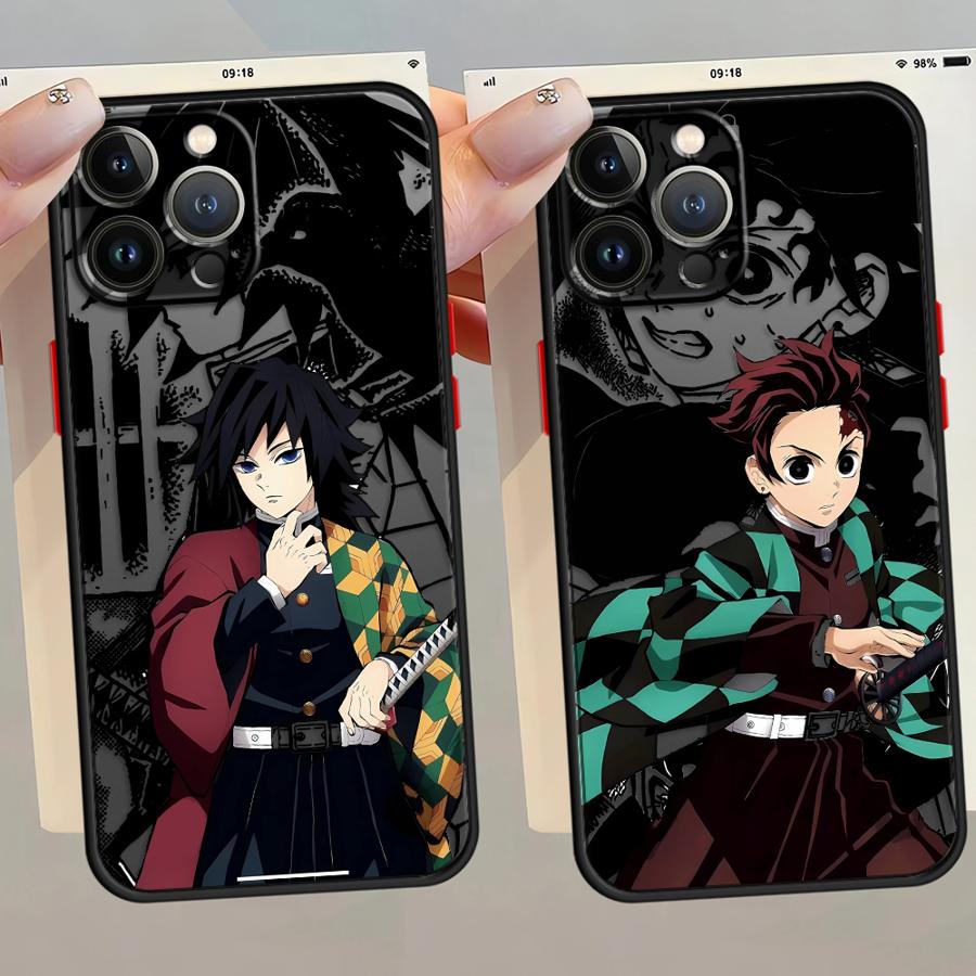 Phone Accessories Demon Slayer - iPhone 17 Pro Max、XS、XR、Air、13、Mini、7、8、SE、16 Plus、11、14、15、12用ケース、スマホカバー、アニメ「鬼滅の刃」