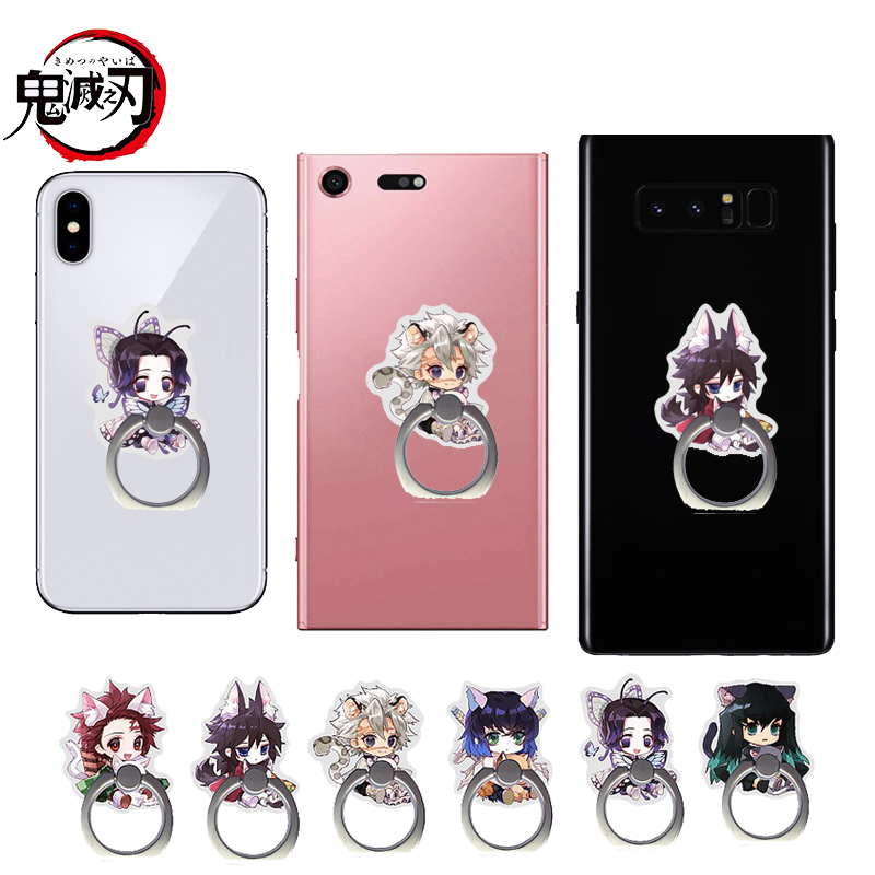 Phone Accessories Demon Slayer - 1 個デーモンスレイヤー漫画携帯電話ホルダーかわいいアクションフィギュアアクリル炭治郎杏寿郎ねずこ携帯電話リングホルダーギフト