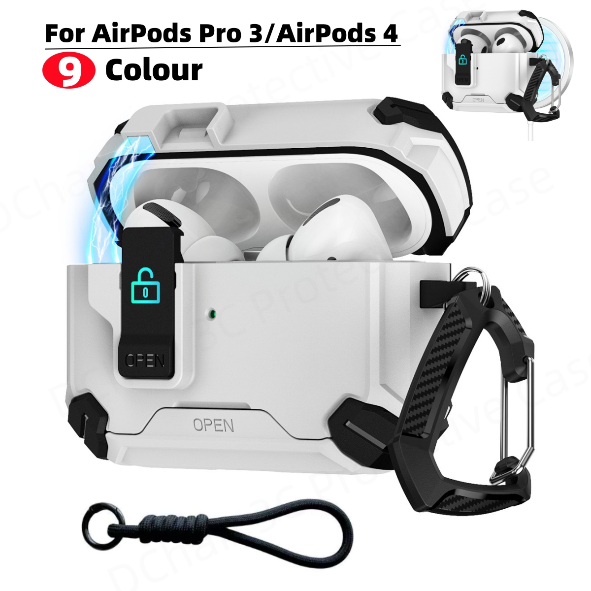 Phone Accessories Hanger - 携帯電話ホルダー ﻿ AirPods Pro 3 (2025)用自動開閉ロックケース、AirPod