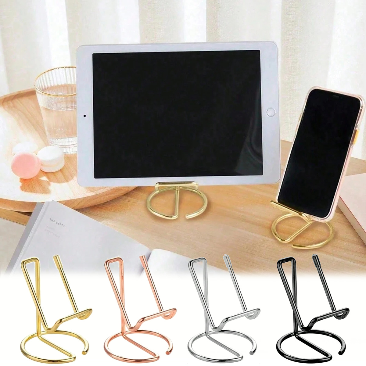 Phone Accessories Business - デスク用ポータブル携帯電話スタンド シンプルな金属製名刺ホルダー ユニバーサル収納ラックアクセサリー 電話タブレットに適しています
