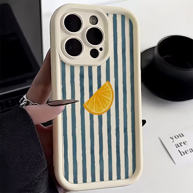 Phone Accessories To Sell - ストライプレモン柄スマホケース iPhone 17 16 15 14