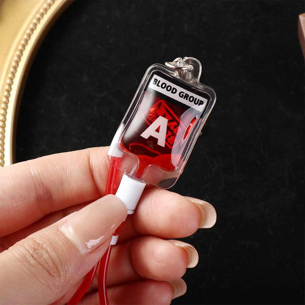 Phone Accessories Unique - タイプA B O AB型血液バッグキーホルダー PVCバッグチャーム 携帯電話ストラップ