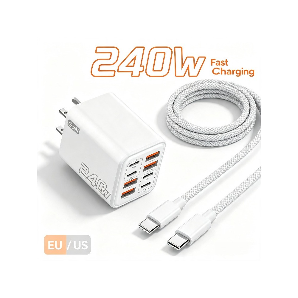 Phone Accessories Supplier - 240W 8in1 USB-C GaN充電器 急速充電対応 スマホ充電器