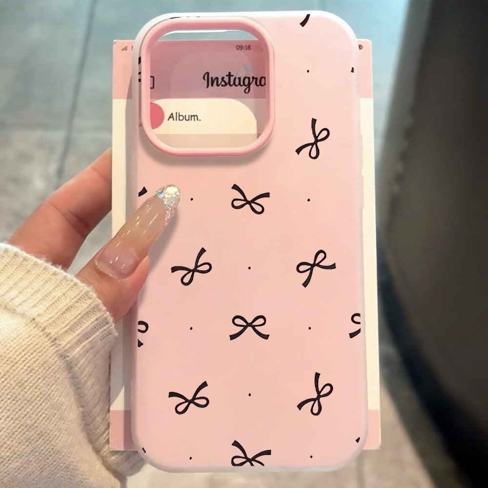 Phone Accessories Iphone - 可愛いリボン柄のINS風スマホケース iPhone 17 16 11 12
