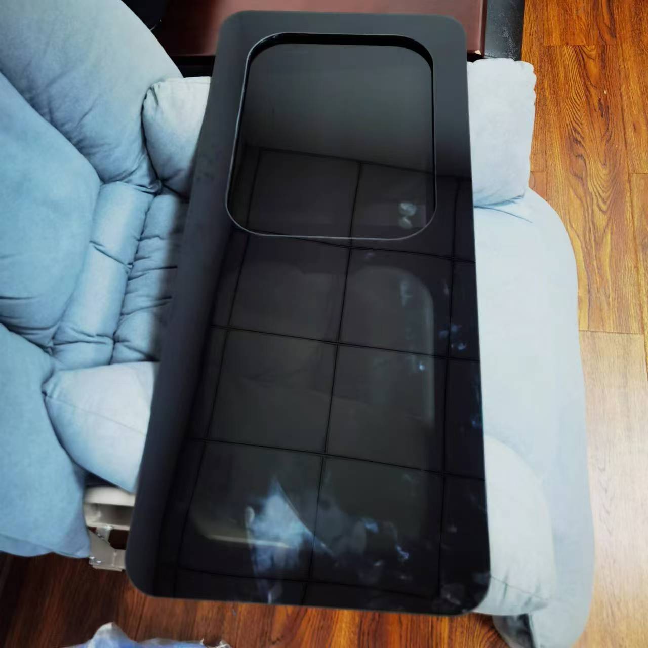 Tempered Glass Screen - アルミ製強化ガラス製スライド式窓（RVキャンピングカー、キャラバン用、スクリーンとカーテン付き）