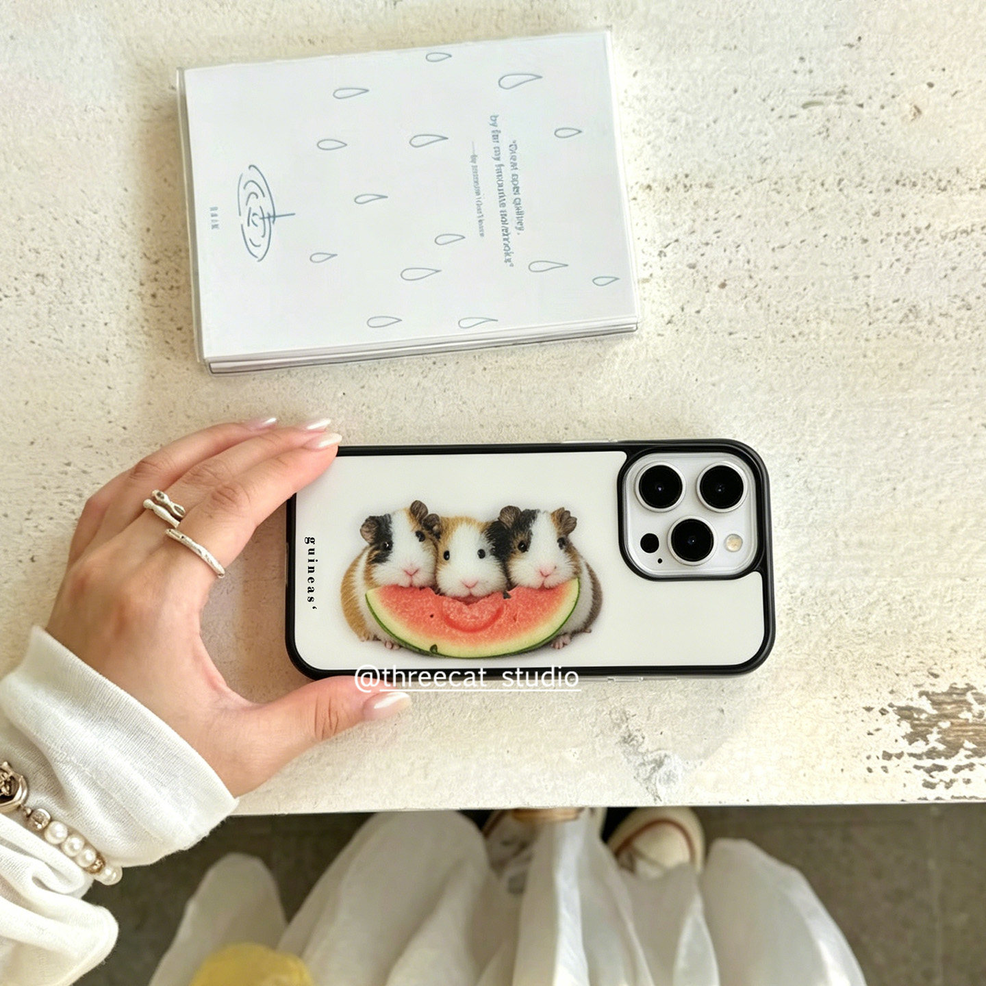 韓国のインスタ映えするモルモットがスイカを食べるデザインのi - Phone Accessories Iphone のレビューと価格