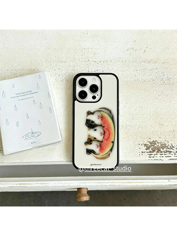 韓国のインスタ映えするモルモットがスイカを食べるデザインのi - Phone Accessories Iphone のレビューと価格