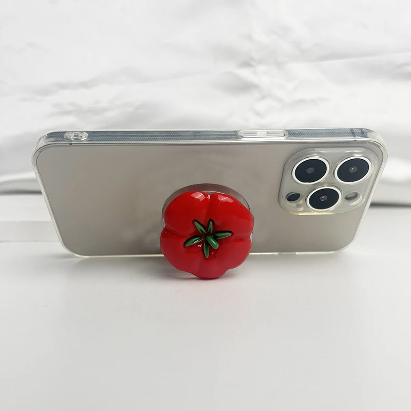 可愛いトマト型スマホホルダー スマートフォンブラケット ソケ - Phone Accessories Unique のレビューと価格