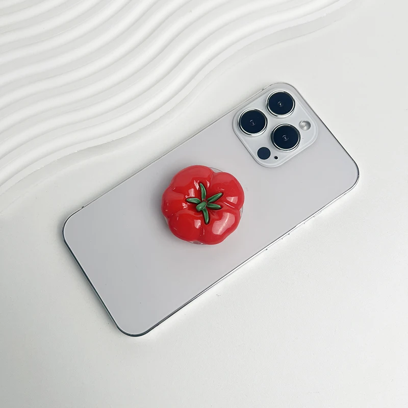 可愛いトマト型スマホホルダー スマートフォンブラケット ソケ - Phone Accessories Unique のレビューと価格
