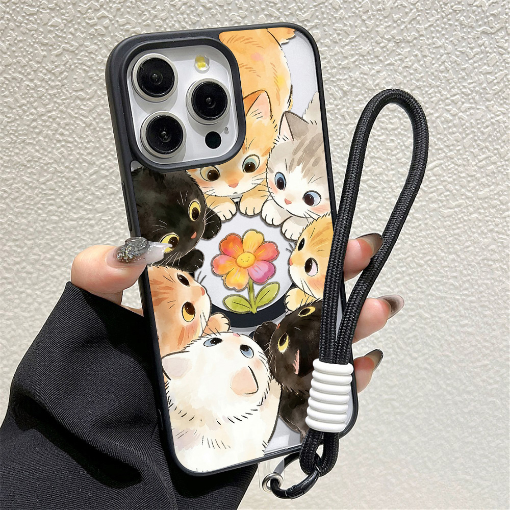 黒枠花柄耐衝撃スマホケース iPhone 17 14 15  - Magnetic Phone Case のレビューと価格