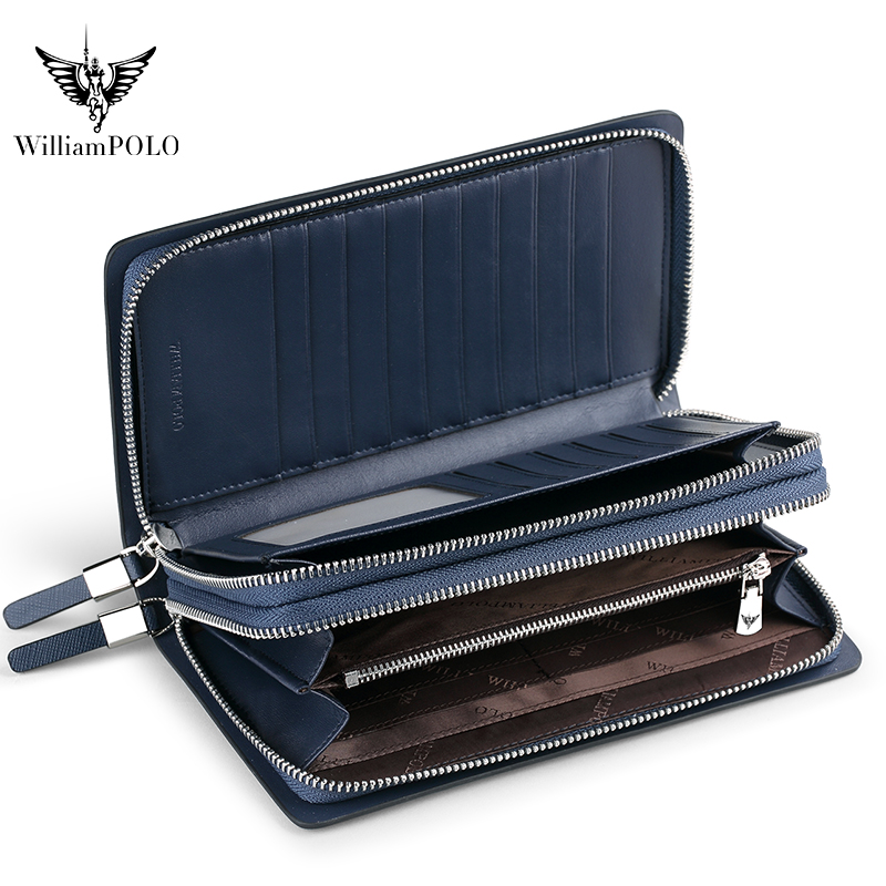 WILLIAMPOLO 高級メンズレザークラッチバッグ 大容 - Phone Accessories Business のレビューと価格