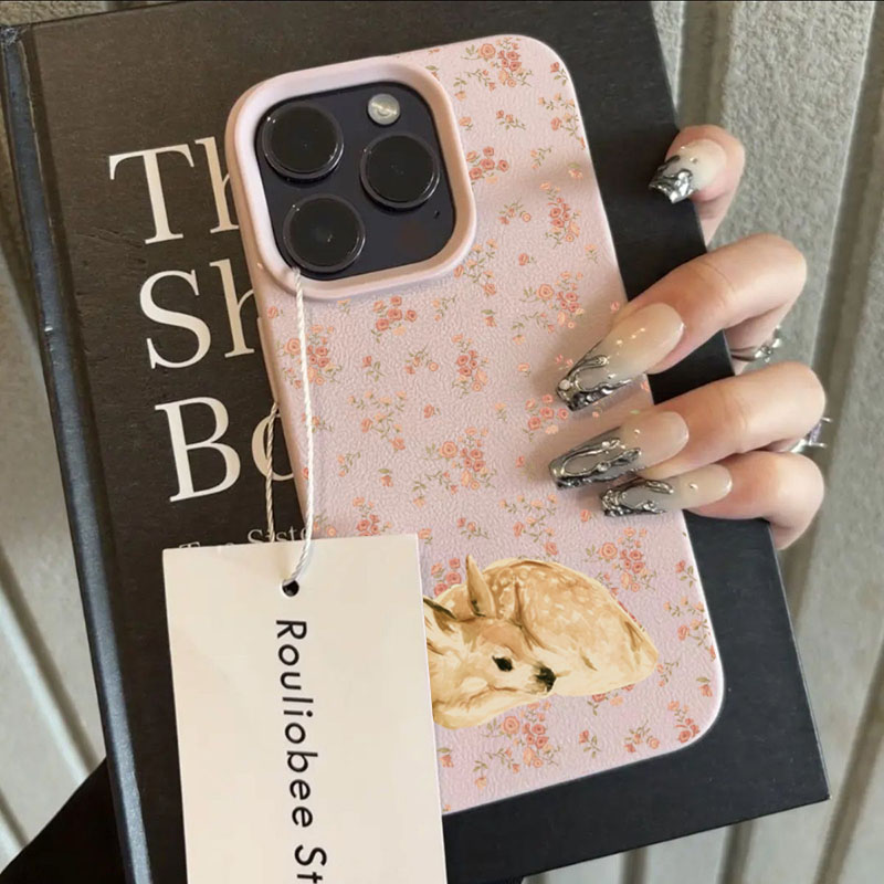 可愛い鹿柄と花柄がいっぱいのライチ風スマホケース iPhon - Phone Accessories To Sell のレビューと価格