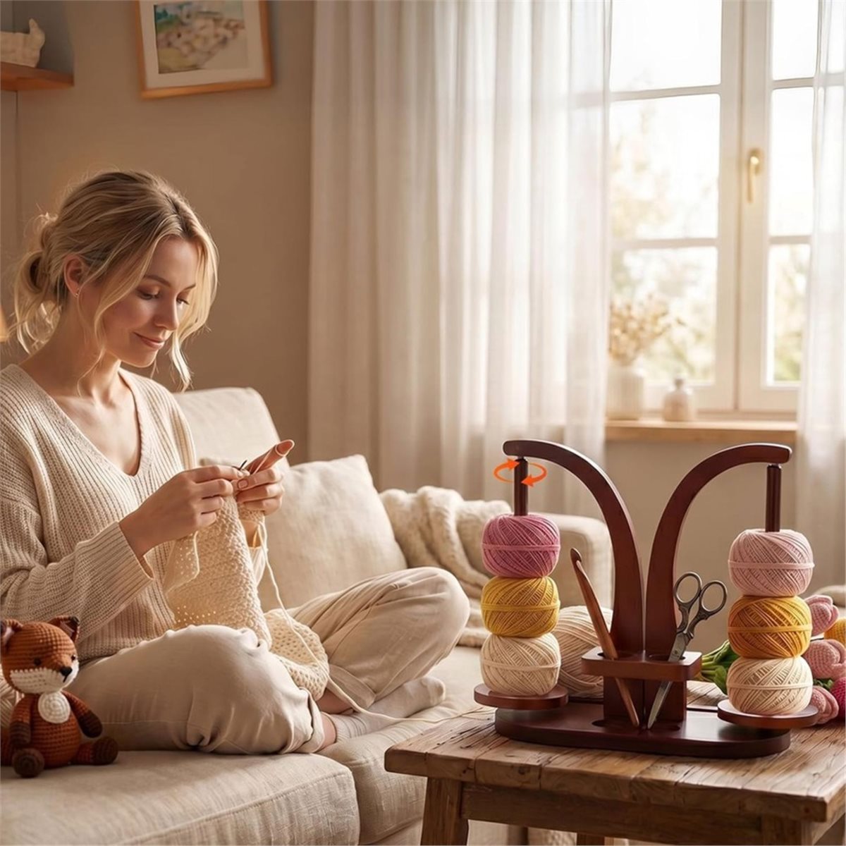 【TODAY-BUY】~@ 木製毛糸ホルダー、かぎ針編みや編 - Phone Accessories To Buy のレビューと価格