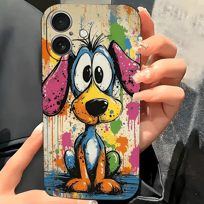落書きカラーの子犬柄TPUスマホケース iPhone 17  - Phone Accessories To Sell のレビューと価格