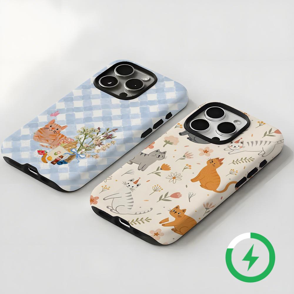 かわいい猫と犬のスマホケース マグネット式 2-in-1 光 - Magnetic Phone Case のレビューと価格
