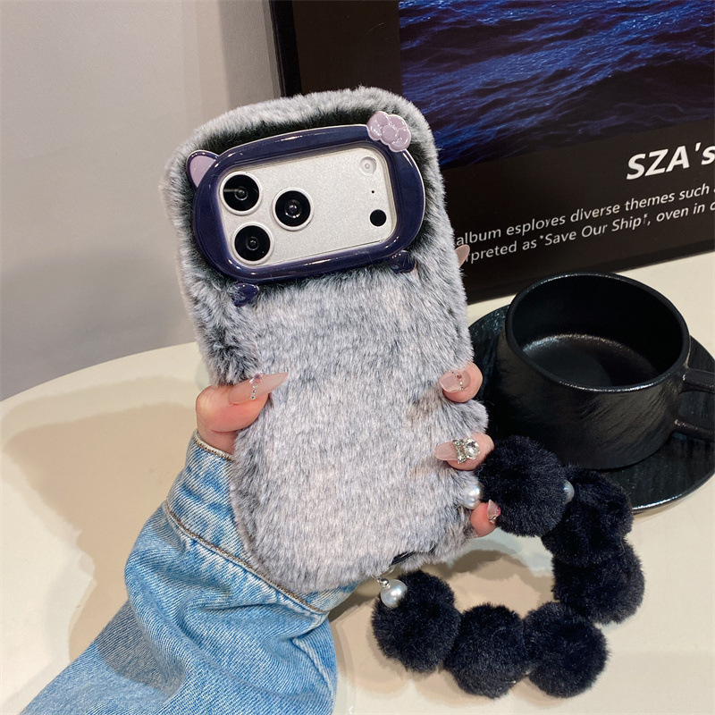 高級感のある無地のファー素材のプラッシュフォンケース iPh - Phone Accessories Iphone のレビューと価格