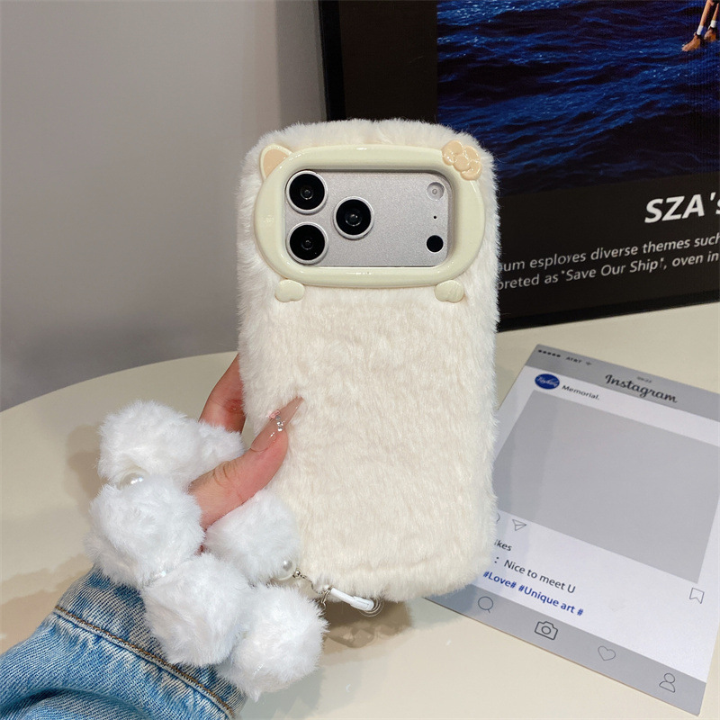 高級感のある無地のファー素材のプラッシュフォンケース iPh - Phone Accessories Iphone のレビューと価格