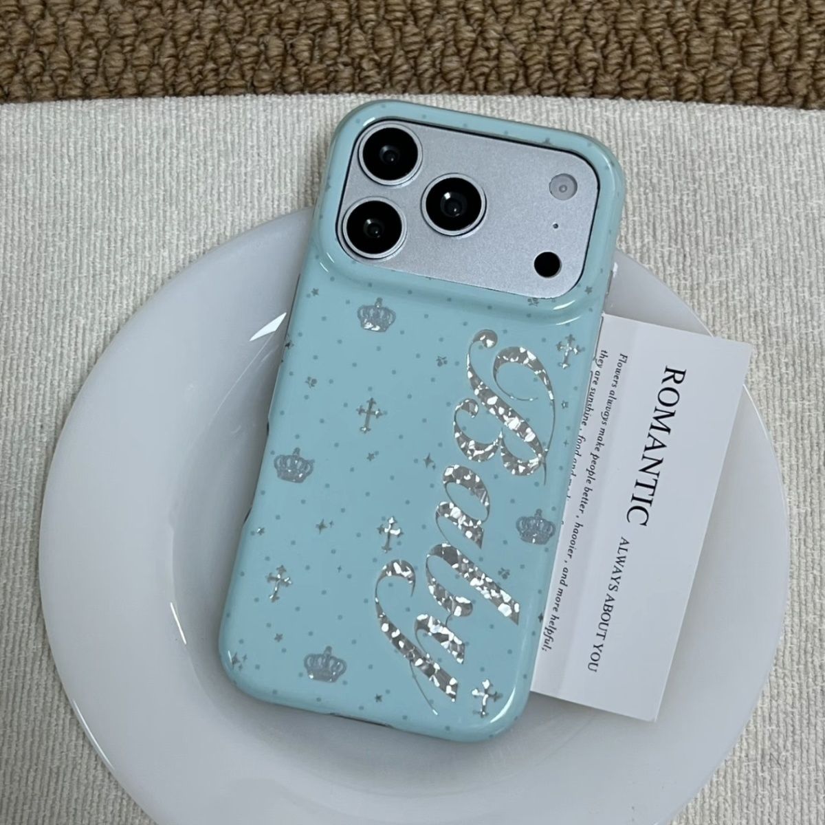 韓国風ミントカラーの英語クロスエンジェルウィングスiPhon - Phone Accessories Iphone のレビューと価格