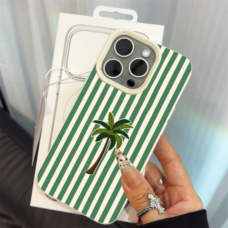ココナッツツリーストライプ柄スマホケース iPhone Ai - Phone Accessories To Sell のレビューと価格