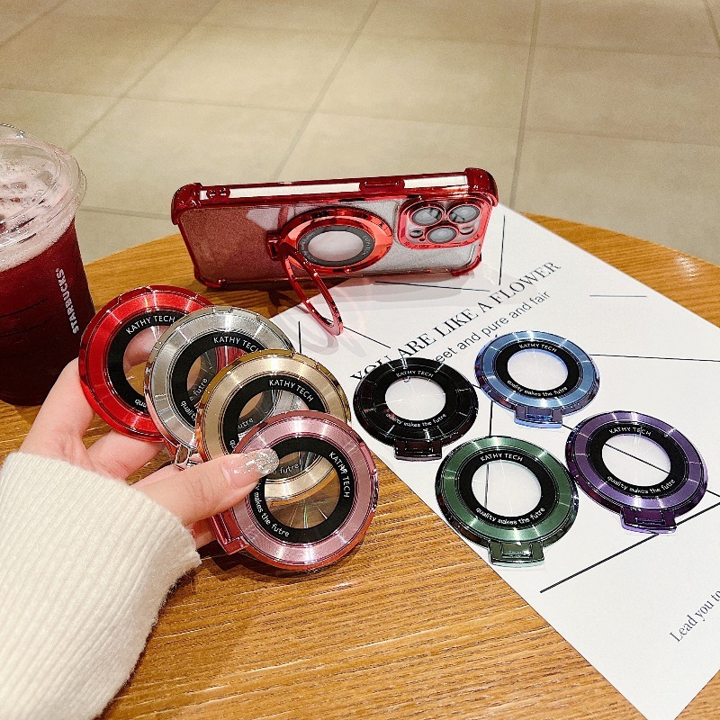 マグネット式ブラケットリングスタンド付き高級メッキ仕上げスマ - Phone Accessories Unique のレビューと価格