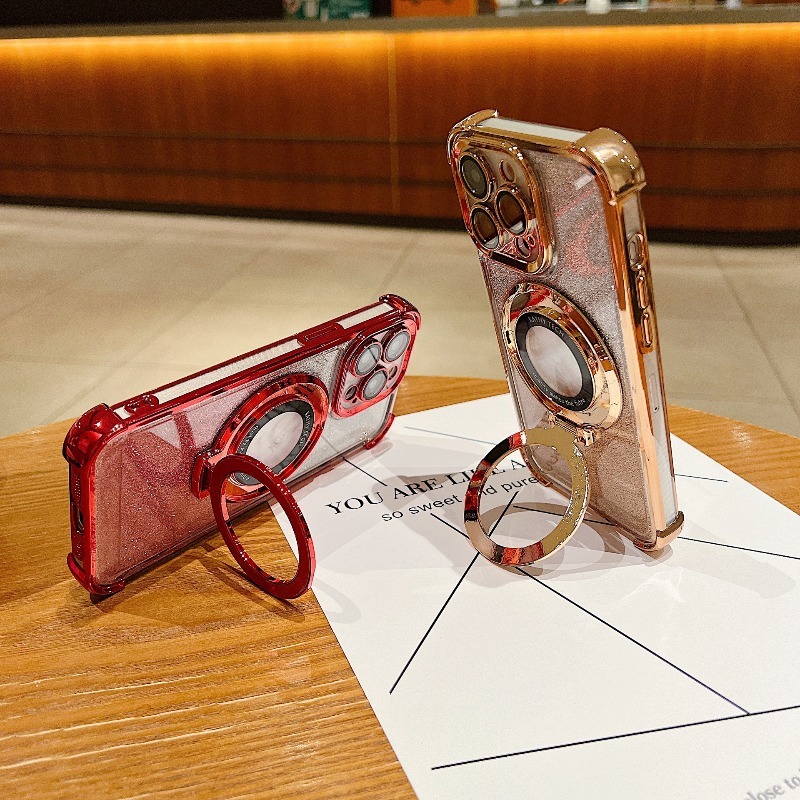 マグネット式ブラケットリングスタンド付き高級メッキ仕上げスマ - Phone Accessories Unique のレビューと価格