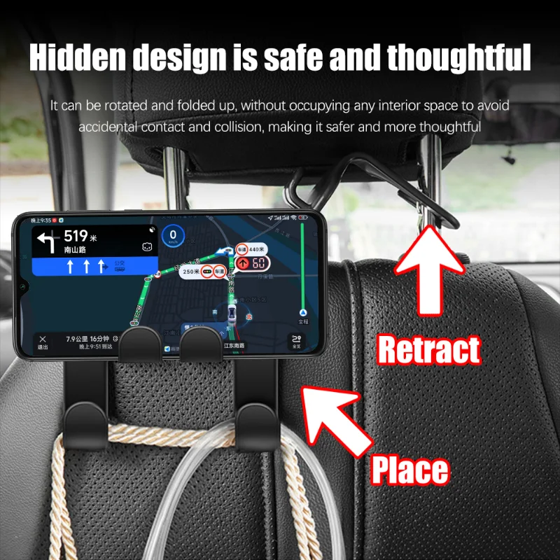 多機能車のヘッドレストバッグ,ダブルヘッドの電話ハンガー,バ - Phone Accessories Hanger のレビューと価格