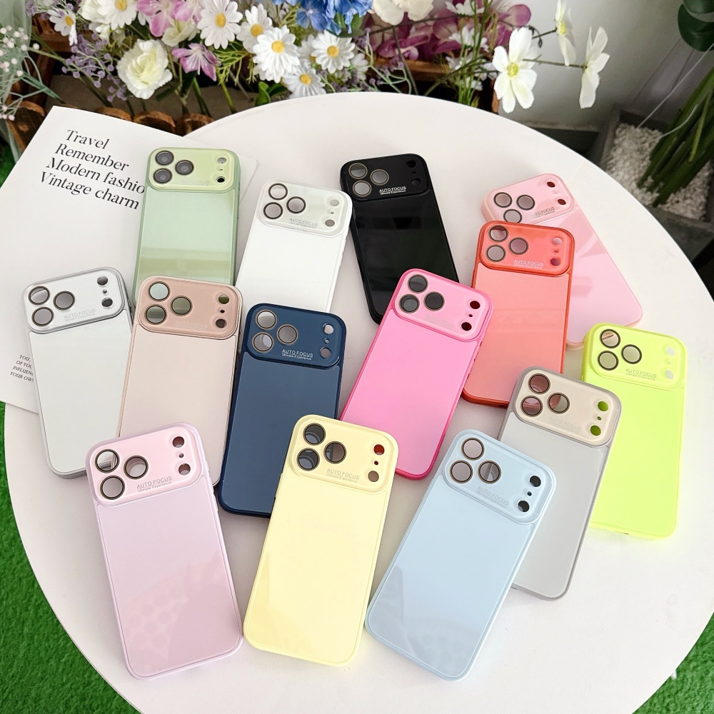 高級キャンディカラー強化ガラスカメラ保護ケース iPhone - Tempered Glass Screen のレビューと価格