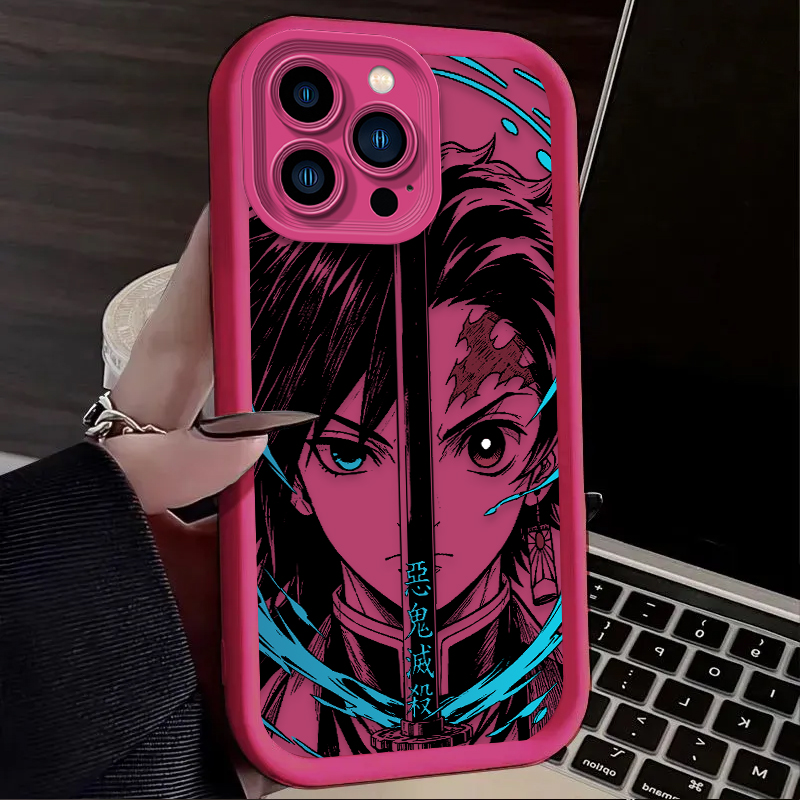 鬼滅の刃 ハーフフェイス アニメ スマホケース iPhone - Phone Accessories Demon Slayer のレビューと価格