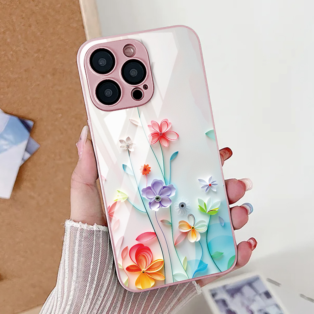 蓮の花柄 iPhoneケース iPhone 16 Proケー - Tempered Glass Screen のレビューと価格