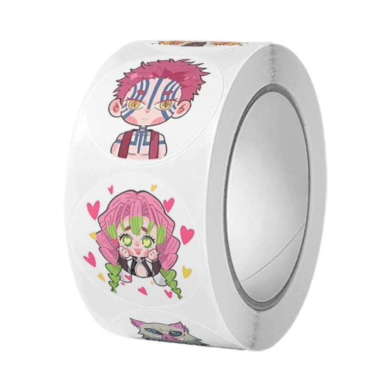 鬼滅の刃の可愛い財布装飾ロールステッカー、500枚入り、漫画 - Phone Accessories Demon Slayer のレビューと価格