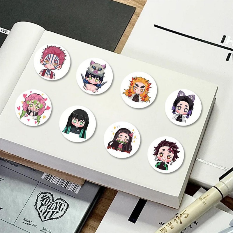 鬼滅の刃の可愛い財布装飾ロールステッカー、500枚入り、漫画 - Phone Accessories Demon Slayer のレビューと価格